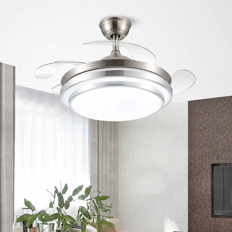 Artfan 42" Retractable LED Ceiling Fan, Remote Control, Modern Design