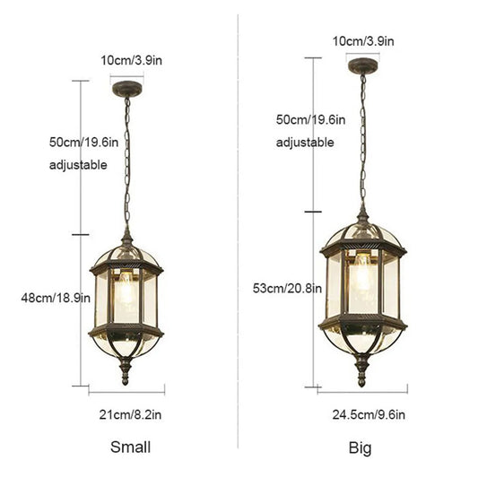 Artfan lighting Black Outdoor Hanging LED Pendant Light for Balcony Walkway & Exterior Lighting