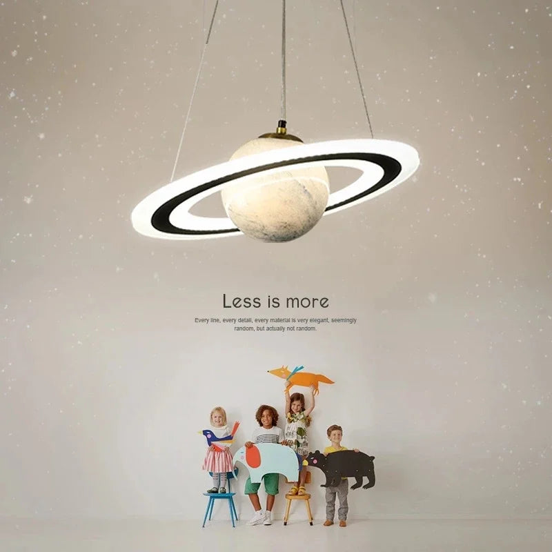 Artfan Acrylic Planet LED Chandelier Earth Ball Decor Star Pendant Light