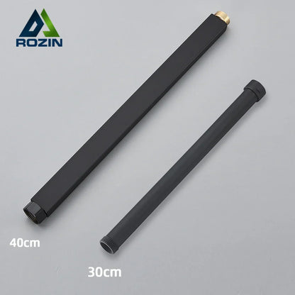 Artfan lighting Black Bathroom Shower Faucet Extension Tube - Round & Square 30/40cm General Interface