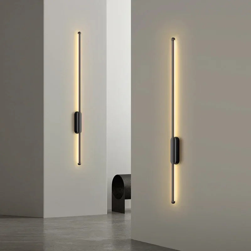 Artfan lighting Black LED Wall Lights - Modern Straight Line for Bedroom, Living Room, Kitchen Décor