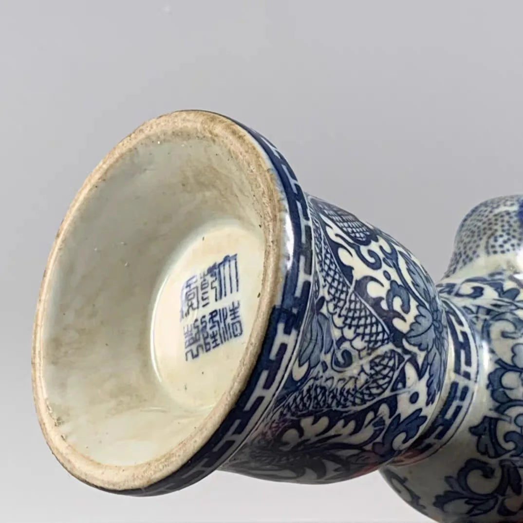 Artfan lighting Blue & White Dragon Pattern Qing Dynasty Qianlong Porcelain Pot