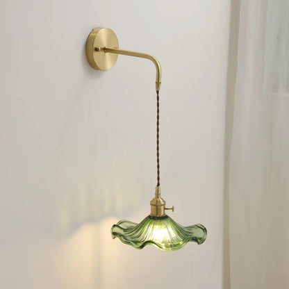 Artfan Amber Glass LED Wall Sconce for Home Indoor Lighting