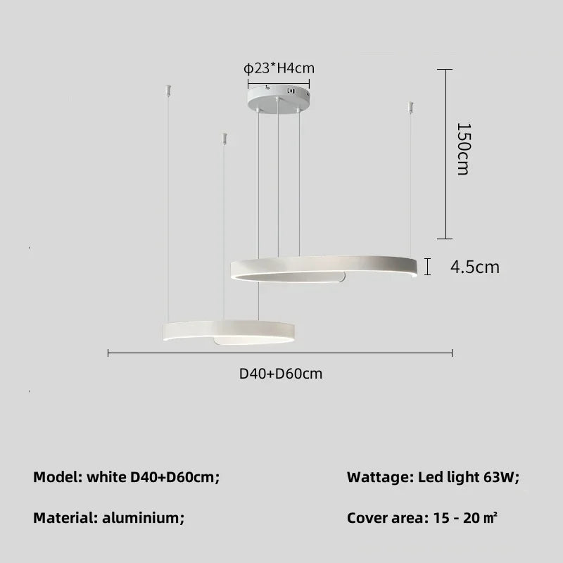 Artfan lighting Black LED Chandelier Pendant Light for Foyer Stairs Bar, Minimalist Indoor Hanging Lamp