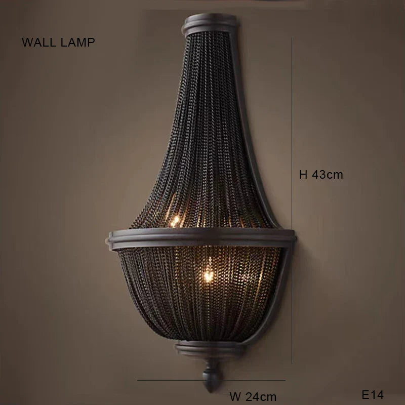 Artfan lighting Black Aluminum Chain Tassel Pendant Lights - Dimmable Classic Chandelier
