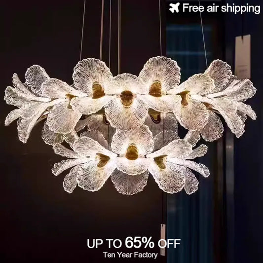 Artfan Acrylic Petal Shade Pendant Light Fixture for Dining Room Home Decor
