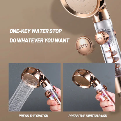 Artfan 3-in-1 High Pressure Shower Head with Stop Key & Filter Handheld Sprayer