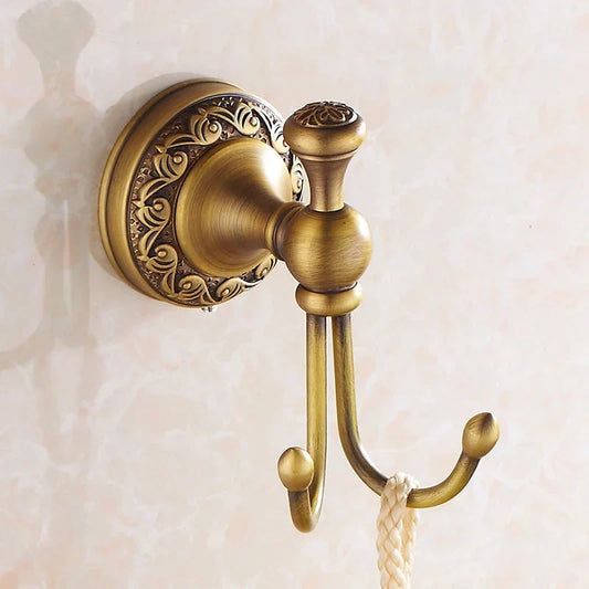 Artfan Antique Brass Towel Hooks Wall Rack Retro Home Deco