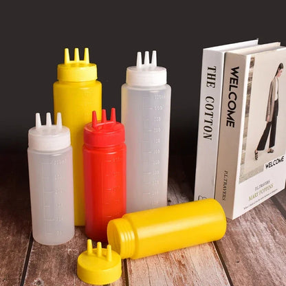 Artfan 3-Hole Squeeze Bottle Condiment Dispenser