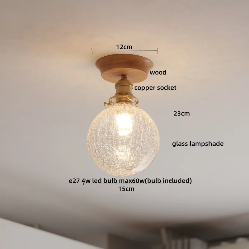 Artfan Amber Glass LED Ceiling Lights Modern Decoration for Home Porch Restaurant