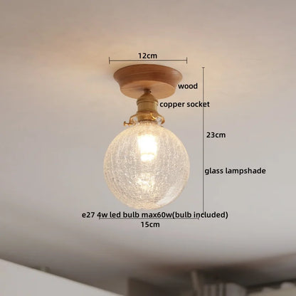 Artfan Amber Glass LED Ceiling Lights Modern Decoration for Home Porch Restaurant