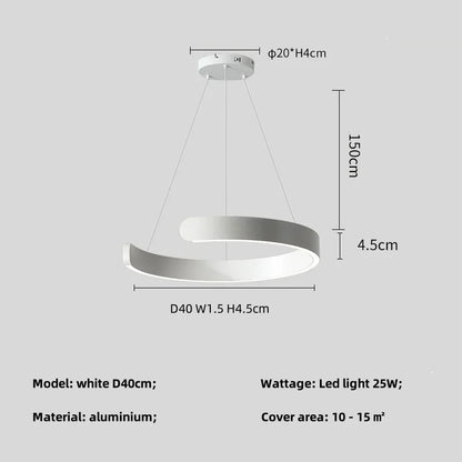 Artfan lighting Black LED Chandelier Pendant Light for Foyer Stairs Bar, Minimalist Indoor Hanging Lamp