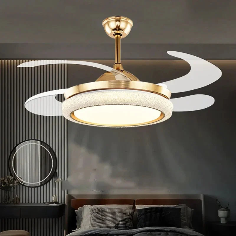 Artfan 42" Invisible Ceiling Fan Light Remote Control LED Retractable Blades.