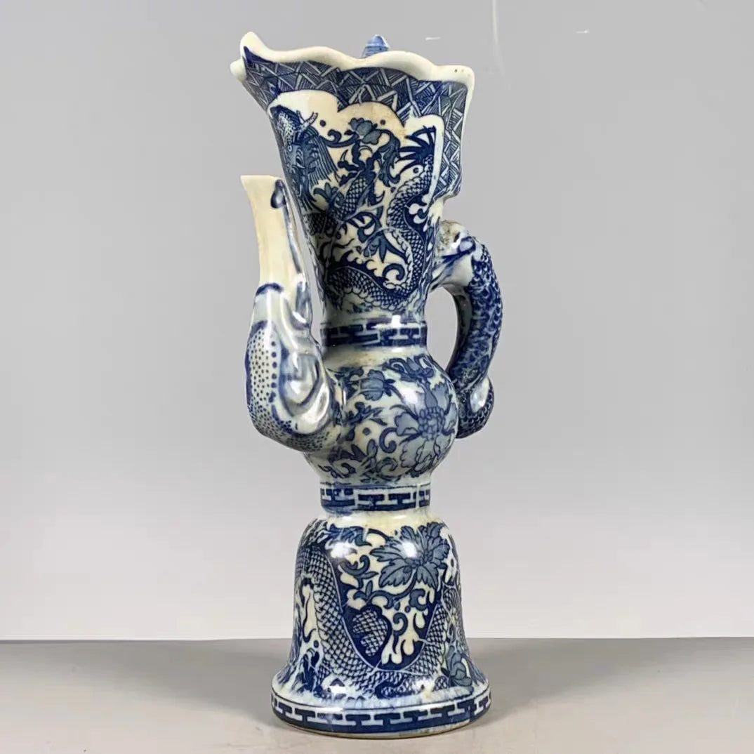 Artfan lighting Blue & White Dragon Pattern Qing Dynasty Qianlong Porcelain Pot