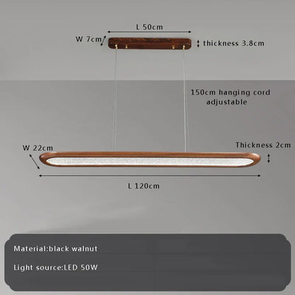 Artfan lighting Black Walnut Wooden Ceiling Chandelier LED Pendant Lamp for Modern Home Decor