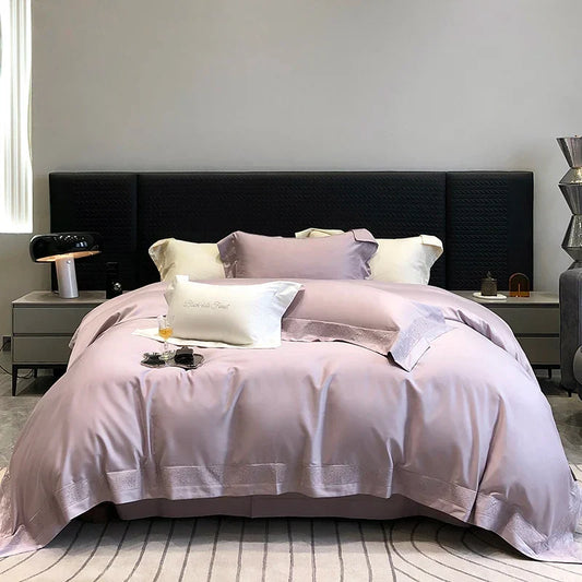 Artfan 1200TC Luxury Embroidery Bedding Set with Wide Edge & Lyocell Cotton Brushed Fabric