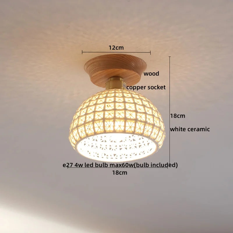 Artfan Amber Glass LED Ceiling Lights Modern Decoration for Home Porch Restaurant