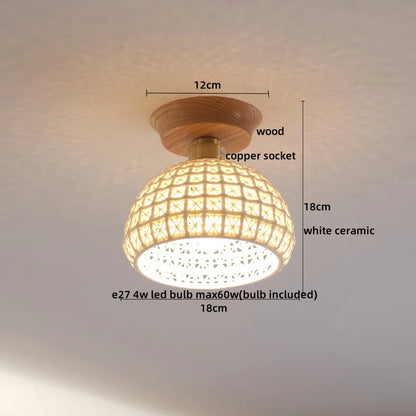 Artfan Amber Glass LED Ceiling Lights Modern Decoration for Home Porch Restaurant