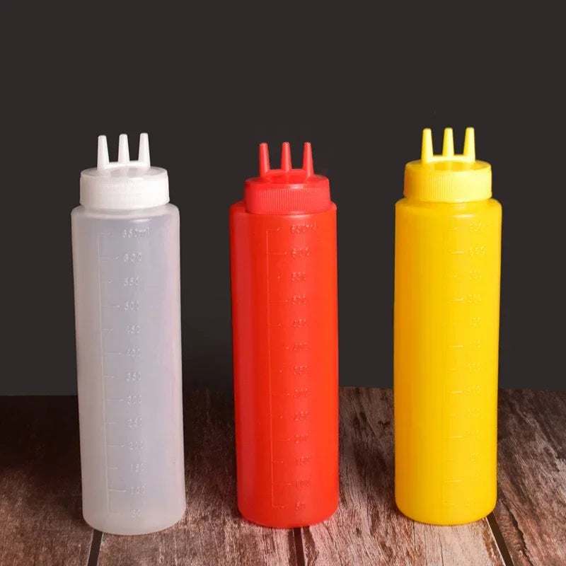 Artfan 3-Hole Squeeze Bottle Condiment Dispenser