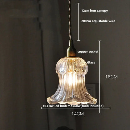 Artfan Amber Glass LED Pendant Light - Nordic Modern Balcony Foyer Coffee Wall Lamp
