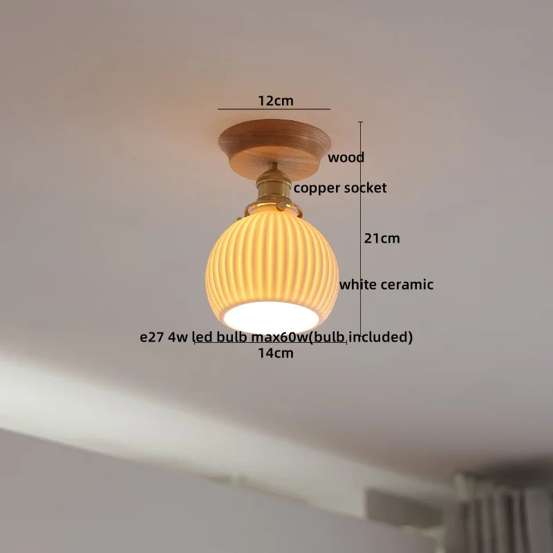 Artfan Amber Glass LED Ceiling Lights Modern Decoration for Home Porch Restaurant