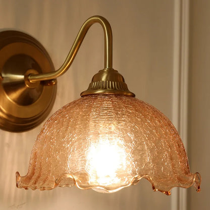 Artfan Amber Glass Wall Sconce Vintage Loft LED Vanity Light Fixture