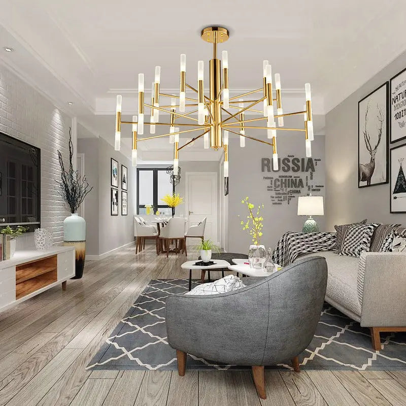 Artfan lighting Black Gold Art Decor Led Ceiling Chandelier for Modern Fashion Designer Home