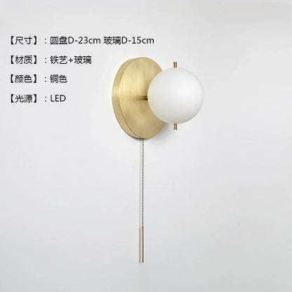 Artfan lighting Black/Gold Ball Wall Lamp - Minimalist Iron Art Decor for Bedroom & Cafe