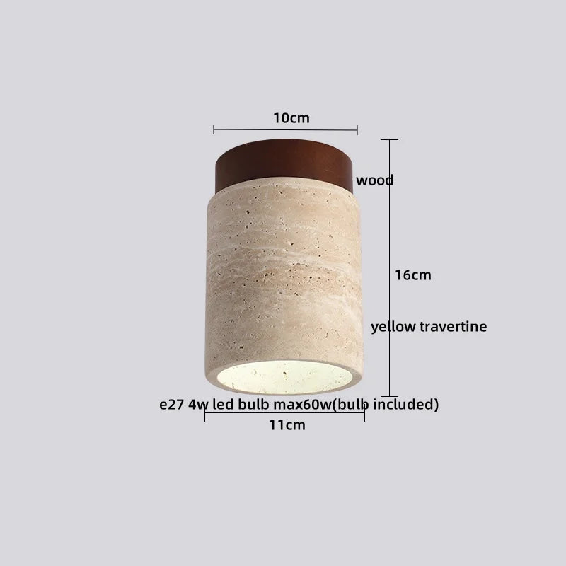 Artfan Acryl Travertine LED Ceiling Lights - Modern Natural Stone Ceiling Lamp