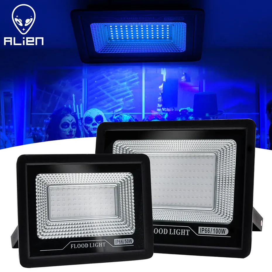 Artfan 100W LED UV Black Light Flood Lamp for Party, Halloween, Xmas - 392nm