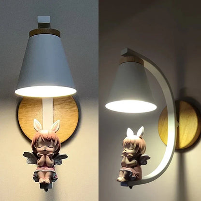 Artfan Angel Girl Bedroom Wall Sconces LED Light Fixtures