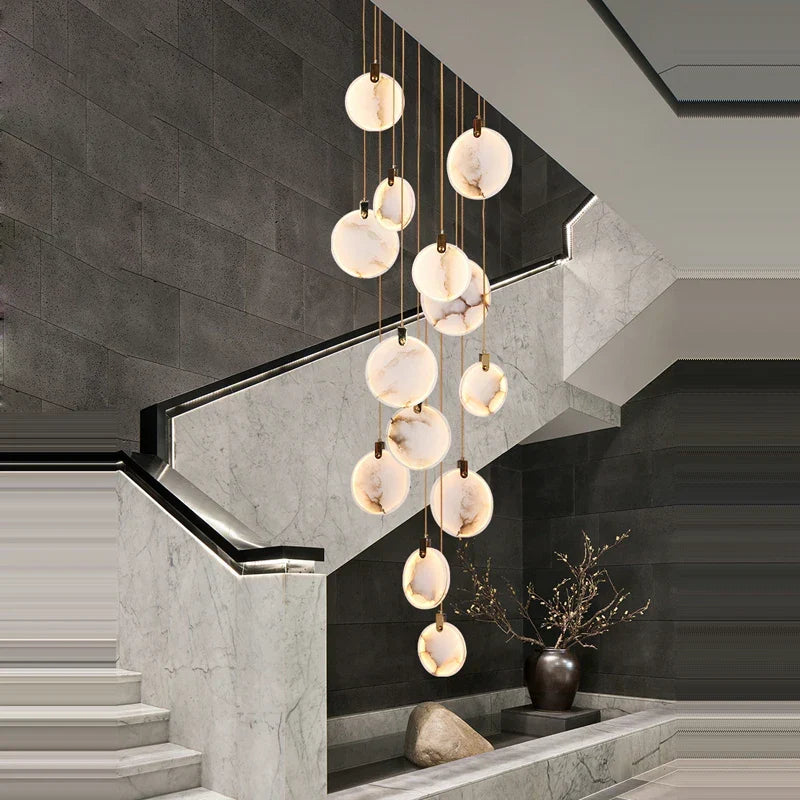 Artfan 2025 Art Deco Marble Golden Lustre LED Chandelier Lighting