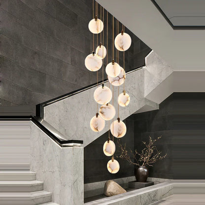 Artfan 2025 Art Deco Marble Golden Lustre LED Chandelier Lighting
