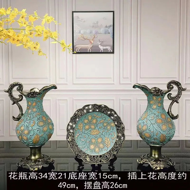 Artfan Resin Vase Dried Flowers Arrangement for Living Room Decor
