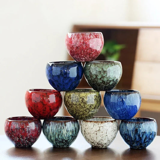 Artfan 170ml Ceramic Coffee Cup Kung Fu Tea Cups Pottery Drinkware Egg Style