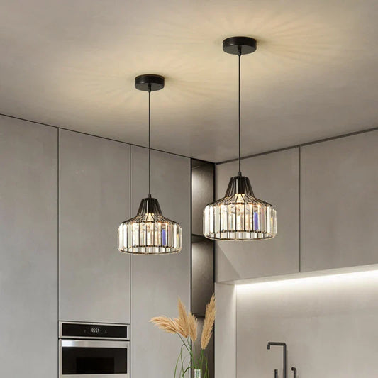 Artfan lighting Black LED Pendant Chandelier for Kitchen Dining Room, Modern Nordic Design