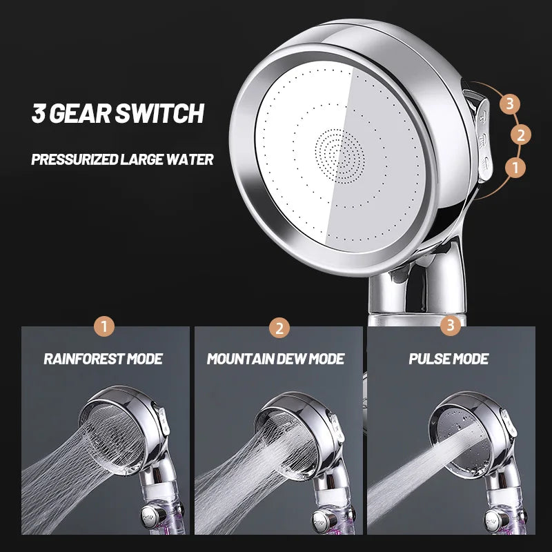 Artfan 3-in-1 High Pressure Shower Head with Stop Key & Filter Handheld Sprayer