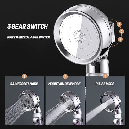 Artfan 3-in-1 High Pressure Shower Head with Stop Key & Filter Handheld Sprayer