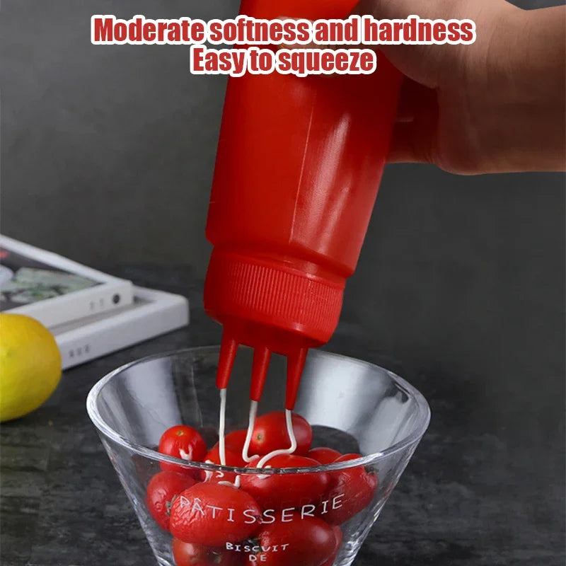 Artfan 3-Hole Squeeze Bottle Condiment Dispenser