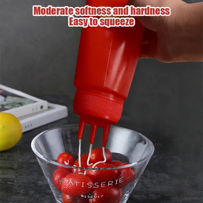Artfan 3-Hole Squeeze Bottle Condiment Dispenser