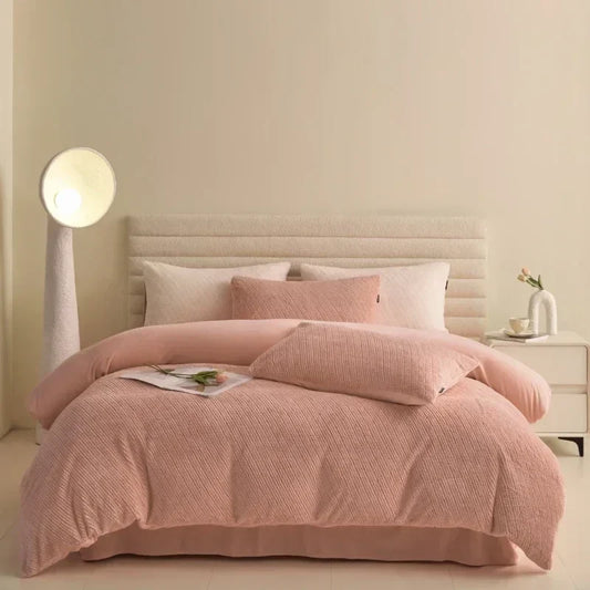 Artfan 2024 Winter Fleece Bedding Set King Queen Twin Double Duvet Cover Kit