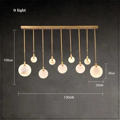 Artfan 2025 Art Deco Marble Golden Lustre LED Chandelier Lighting