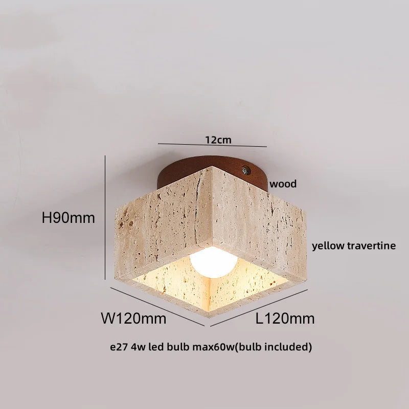 Artfan Acryl Travertine LED Ceiling Lights - Modern Natural Stone Ceiling Lamp