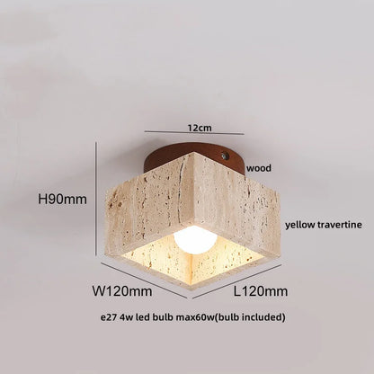 Artfan Acryl Travertine LED Ceiling Lights - Modern Natural Stone Ceiling Lamp