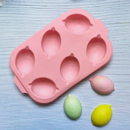 Artfan 6-Cavity Lemon Shape Silicone Cake Mold for DIY Baking and Decorating
