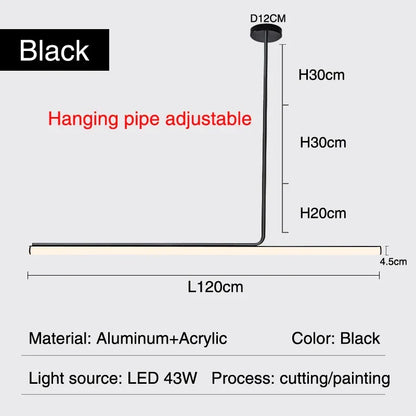 Artfan lighting Black LED Chandelier: Modern Dimmable Pendant Lights for Dining Room & Kitchen.