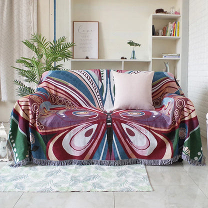 Artfan Animal Pattern Throw Blanket - Stylish Sofa Cover with Tassels