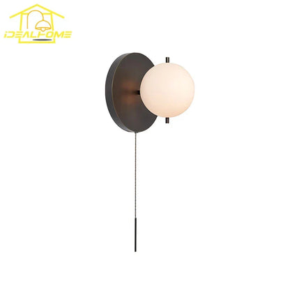 Artfan lighting Black/Gold Ball Wall Lamp - Minimalist Iron Art Decor for Bedroom & Cafe
