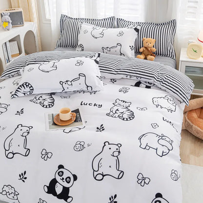 Artfan Animal Pattern Bedding Set - King/Queen Size Quilt Set for Comfortable Home.