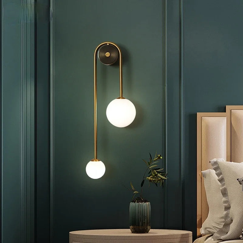 Artfan Modern Glass Ball Wall Lamp with LED G9 Lighting, Round Iron Design
